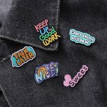 Enamel Pin Factory - Funny Letter Sentence Brooch