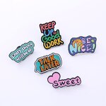 Enamel Pin Factory - Funny Letter Sentence Brooch
