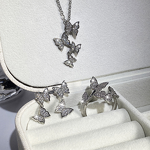 Jewelry Set Factory - Butterfly Necklace Earrings Ring