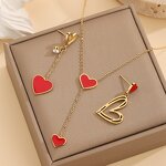 Jewelry Set Factory - 18K Gold Heart-shaped Set