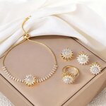 Jewelry Set Factory - Rotatable Sunflower Necklace Set