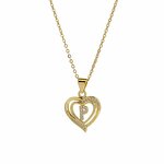 Initial Necklace Factory - 18K Gold Plated Heart Pendant