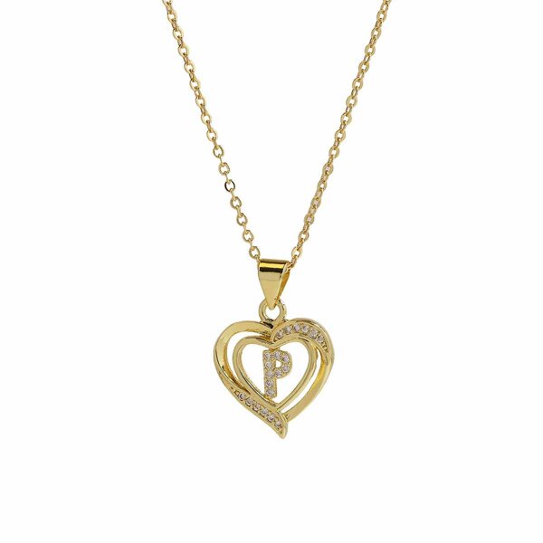 Initial Necklace Factory - 18K Gold Plated Heart Pendant