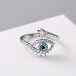 Adjustable Ring Factory - Evil Eye Crystal Open Ring