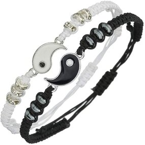 BFF Bracelet Factory - Hand Knit Yin Yang Cord Bracelet