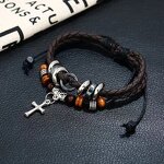 Cross Bracelet Factory - Vintage Cowhide Braided Bracelet