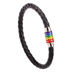 Rainbow Bracelet Factory - Leather Alloy Pride Bracelet