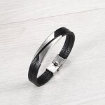 Titanium Steel Bracelet Factory - Simple Bar Leather Bracelet