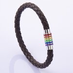 Rainbow Bracelet Factory - Leather Alloy Pride Bracelet