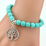 Stone Bracelet Factory - Turquoise Bead Charm Bracelet