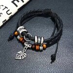 Leather Bracelet Factory - Multi-Layer Beaded Leaf Bracelet