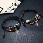 Leather Bracelet Factory - Multi-Layer Beaded Leaf Bracelet