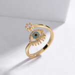 Adjustable Ring Factory - Evil Eye Crystal Open Ring