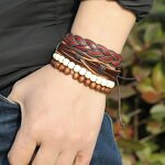 Bracelet Set Factory - 4pcs Punk Braided Leather Set