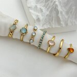 Ring Set Factory - 7pcs Vintage Gem Knuckle Ring Set