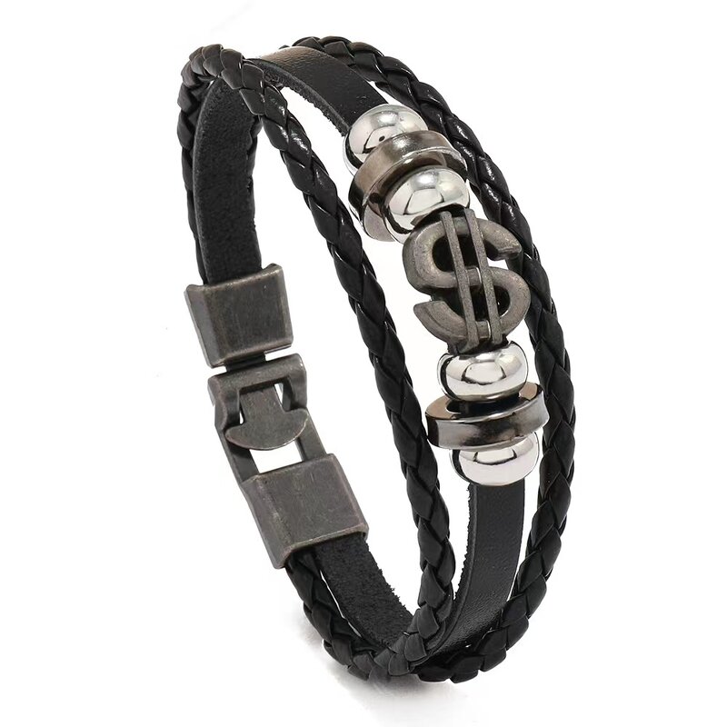 Dollar Bracelet Factory - Punk Multi-layer Leather Bracelet