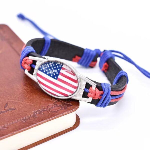 Flag Bracelet Factory - Custom National Flag Leather Bracelet