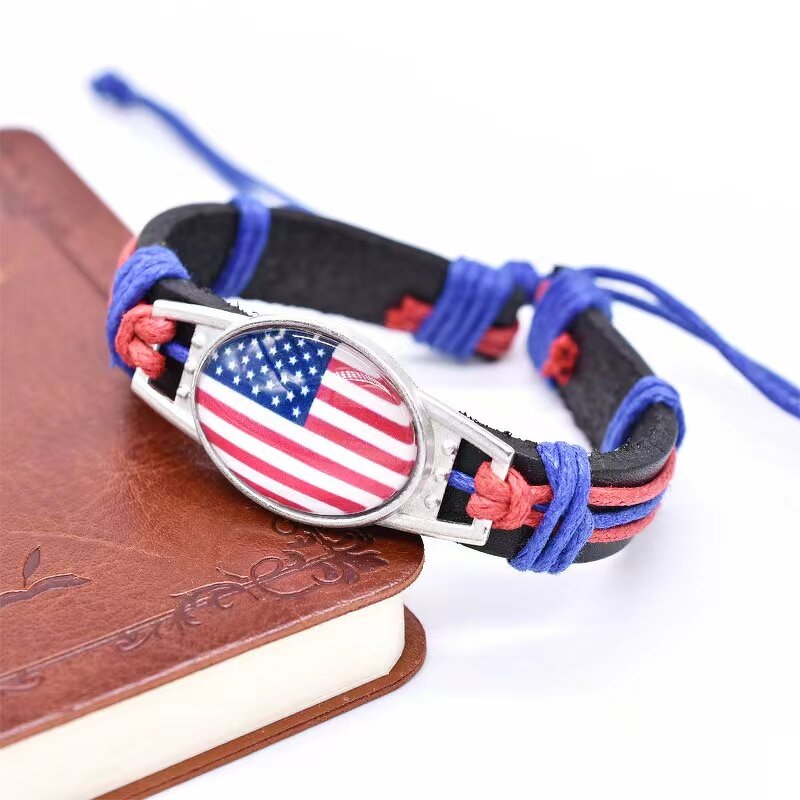 Flag Bracelet Factory - Custom National Flag Leather Bracelet