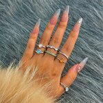 Ring Set Factory - 7pcs Vintage Gem Knuckle Ring Set