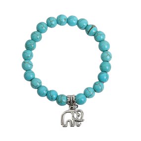 Stone Bracelet Factory - Turquoise Bead Charm Bracelet