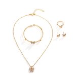 Jewelry Set Factory - 4pcs Zircon Butterfly Wedding Set