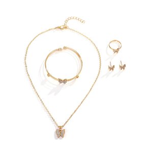 Jewelry Set Factory - 4pcs Zircon Butterfly Wedding Set