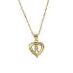 Initial Necklace Factory - 18K Gold Plated Heart Pendant