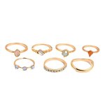 Ring Set Factory - 7pcs Vintage Gem Knuckle Ring Set