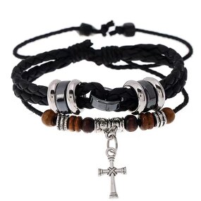 Cross Bracelet Factory - Vintage Cowhide Braided Bracelet