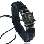 Punk Bracelet Factory - Wolf Head Cowhide Woven Bracelet