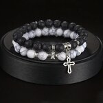 Lava Bracelet Factory - White Turquoise Yoga Healing
