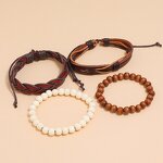 Bracelet Set Factory - 4pcs Punk Braided Leather Set