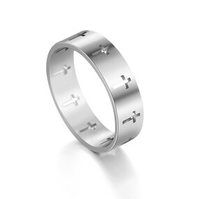 Cross Ring Factory - Hollow Jesus Couple Wedding Ring
