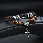 Cross Bracelet Factory - Vintage Cowhide Braided Bracelet