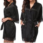 Low Price Woman Lace Robe Female Lace Bathrobe Robes Sleepwear Ladies