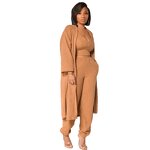 Women's Fuzzy 3 Piece Lounge Sets Sweatsuits Open Front Cardigan Crop Tank Tops Wide Legs Pants Outfits