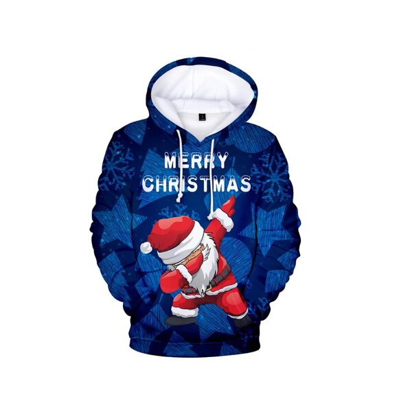 Autumn and Winter Christmas Hoodie 3D Print Santa Claus Hooded Sweatshirts Street Trend Leisure Pullover Hoodies Women CoatAutum