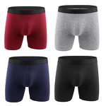 Men's One-Step Service Breathable Boxer Briefs Quick Dry Anti-Bacterial Solid Color Eco-Friendly Anti-Static Cotton Prints