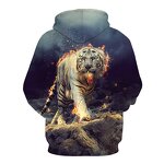 Unisex Custom Personalized Sweatshirt Hoodies Polyester Material with Logo Print Tiger Design for Autumn Season