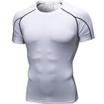OEM Wholesale Slim Fit Men's Fitness Compression Shirt Custom Sport T-Shirt with Blank Design Knitted Fabric Plus Size Option