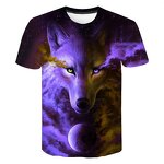 XXS-6XL Customized Quick Dry T-Shirts Print Unisex 3D Tee Wolf Shirt Mens Printed T Shirts for Men
