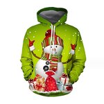 OEM  Christmas Polyester Hoodies for Sublimation Blank Mens Oversized 3d Custom Print All Over Streetwear