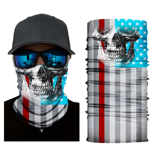 Motocross Balaclava Face Mask Quick Dry 3D Skull Sport Cap Polyester Bicycle Hat for Bike Racing Fishing & Outdoor Sports