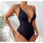Women's T-Shaped Bodysuit Hot Selling Deep V-Neck Jumpsuit Wholesale Silk One Piece Shapewear Everyday Style Firm Size 3XL