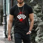 Custom T Shirt 3d Poker Card Printed T Shirt Men Compression Shirts Male Bodybuilding Fitness Quick-drying Gyms Tshirt