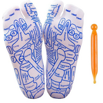 Breathable Letter Pattern Acupoint Toe Two-Toe Foot Therapy Massage Casual Crew Customizable Winter Gift Ideas Pack 10 Pairs