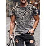 Fashion Men's Pattern Graphic T-shirts 3d Digital Printed Tee Simple Short Sleeved Plus Size T Shirts for Men