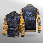 Good Quality Men Football Team Printed Nfl Vintage  Jacket Zipper Leather Jacket