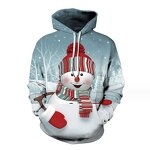 OEM  Christmas Polyester Hoodies for Sublimation Blank Mens Oversized 3d Custom Print All Over Streetwear