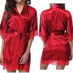 Low Price Woman Lace Robe Female Lace Bathrobe Robes Sleepwear Ladies